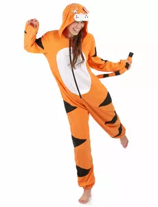 Women's tiger hooded jumpsuit