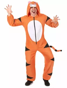 Men's tiger hooded jumpsuit