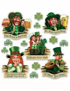 St. Patricks dag-papputklipp 8 til 37 cm