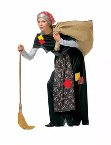 Befana heksekostyme for voksne, Størrelse: Small