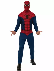 Klassisk Spider-Man-kostyme til voksne, Størrelse: Medium