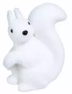 Hvit ekorndekorasjon 12 cm