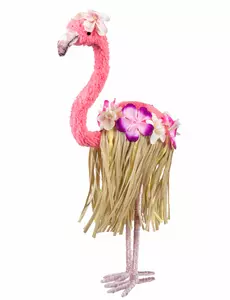 Pink flamingo decoration on feet 35 x 16 cm