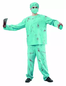 Halloween-kostyme for voksne, zombiekirurg, Størrelse: Medium