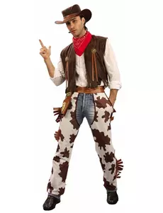 Klassisk cowboykostyme for menn, Størrelse: Large