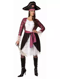 Rosa piratkostyme til kvinner