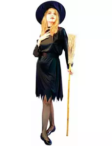 Svart heksekostyme til dame til Halloween
