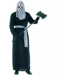 Skremmende Grim Reaper-kostyme til menn, Størrelse: Medium/Large
