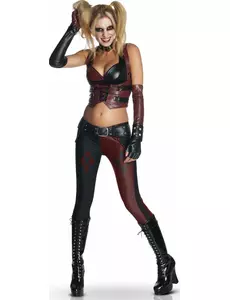 Harley Quinn Batman Arkham City Damekostyme, Størrelse: X-Small