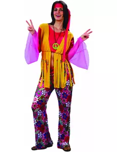 Hippiekostyme for kvinner, Størrelse: Medium