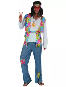 Herrekostyme med hippie-denimeffekt, Størrelse: Medium