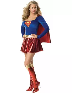 Sexy Supergirl-kostyme til kvinner, Størrelse: Small