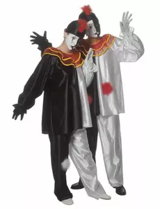 Pierrot-kostyme for voksne, Størrelse: M