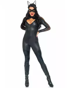 Sexy superkattkostyme for kvinner, Størrelse: Small (36-38)