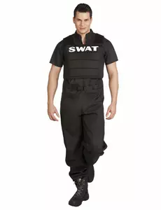 SWAT-kostyme for menn, Størrelse: Medium