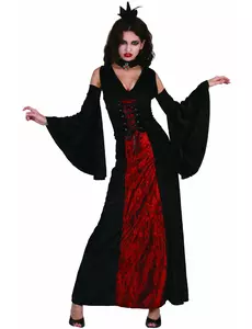 Elegant vampyrkostyme for kvinner, Størrelse: Small