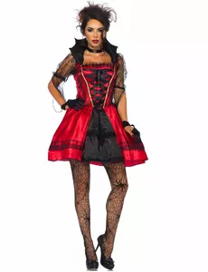Sexy gotisk vampyrkostyme til kvinner Halloween, Størrelse: Medium (40-42)