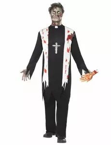 Religiøst zombiekostyme til Halloween for menn, Størrelse: L