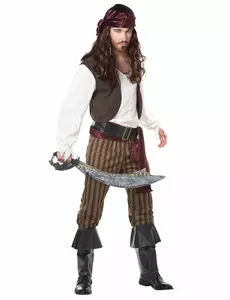 Piratkostyme for voksne, Størrelse: M