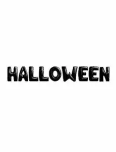 Halloween folieballonggirlande med svarte bokstaver 40 cm