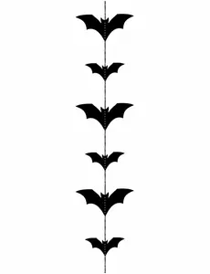 Svart flaggermusgirlander 150 x 11 cm
