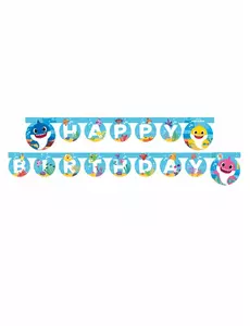 Gratulerer med dagen Baby Shark papirgirlander 2 m