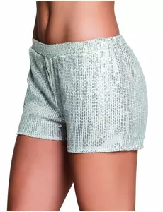 Sølvfargede paljettshorts til dame