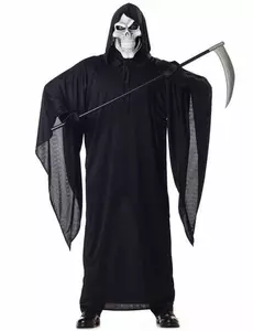 Grim Reaper-kostyme til Halloween i plussstørrelse for menn, Størrelse: Medium
