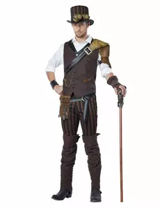 Steampunk-eventyrkostyme for menn, Størrelse: Small