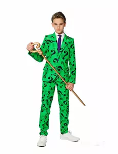 Mr. Riddler barnekostyme Suitmeister, Størrelse: 4–6 år (98–104 cm)