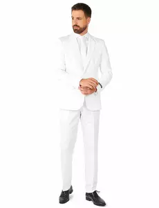 Mr. Solid hvit dress til menn Suitmeister, Størrelse: Small (EU 44-46)