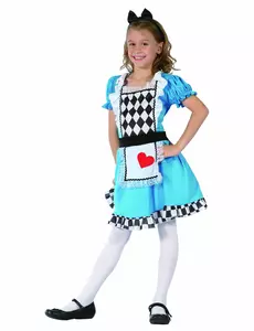Alice i Eventyrland-kostyme til jenter, Størrelse: 4–6 år (110–120 cm)