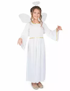 Himmelens engelkostyme til jenter, Størrelse: 5–6 år (116 cm)