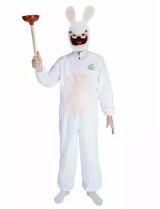 Raving Rabbids-kostyme med maske til voksne, Størrelse: Small/Medium