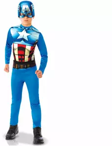 Klassisk Captain America-kostyme til gutter, Størrelse: 7–8 år (122 – 128 cm)