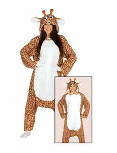 Voksen sjiraff-jumpsuitkostyme, Størrelse: Medium (38-40)