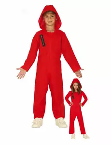 Rød tyv-jumpsuitkostyme til barn, Størrelse: 5–6 år (110–115 cm)