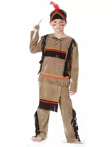 Lysebrunt indisk kostyme til gutter, Størrelse: 7–9 år (120–130 cm)