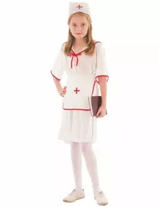 Sykepleierkostyme til jenter, Størrelse: 4–6 år (110–120 cm)