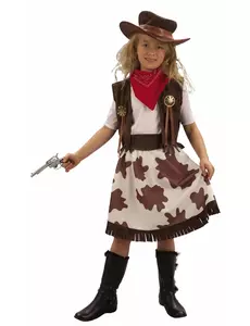 Cowgirl-kostyme til jenter, Størrelse: 4–6 år (110–120 cm)