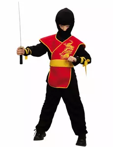 Ninja-tunikakostyme til gutter, Størrelse: 4–6 år (110–120 cm)