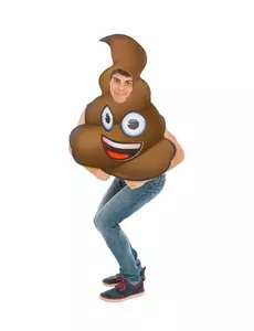 Bæsj-emoji-kostyme for voksne