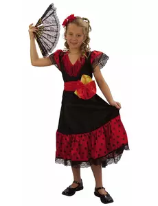 Spansk jentekostyme, Størrelse: 4–6 år (110–120 cm)