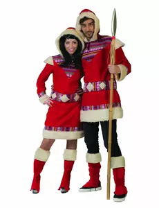 Nanook Inuit-kostyme for menn, Størrelse: Medium/Large