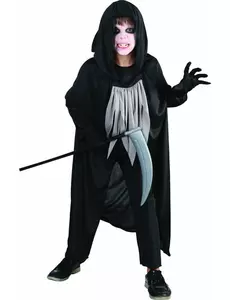 Grim Reaper-kostyme til barn Halloween, Størrelse: 10–12 år (130–140 cm)