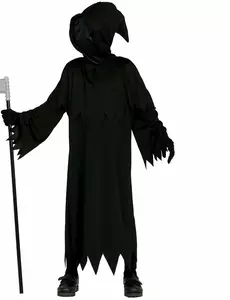 Grim Reaper-kostyme til barn Halloween, Størrelse: 5–6 år (110–115 cm)