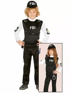FBI-kostyme til barn, Størrelse: 5–6 år (110–115 cm)