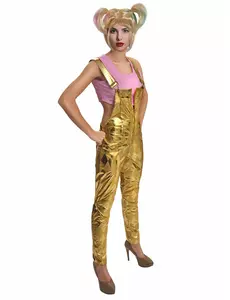 Harley Quinn Birds of Prey-kostyme med parykk til dame, Størrelse: Medium