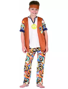 Hippie gutt kostyme, Størrelse: 4–6 år (110–120 cm)