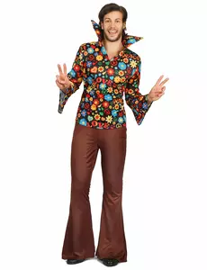 Hippiekostyme for menn, Størrelse: Medium